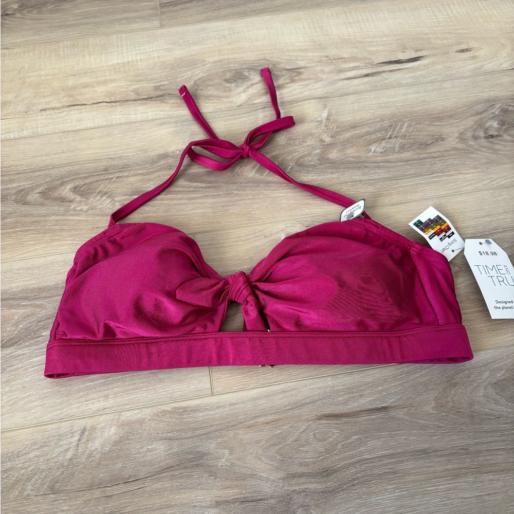 Time and Tru Fuchsia Bikini Top